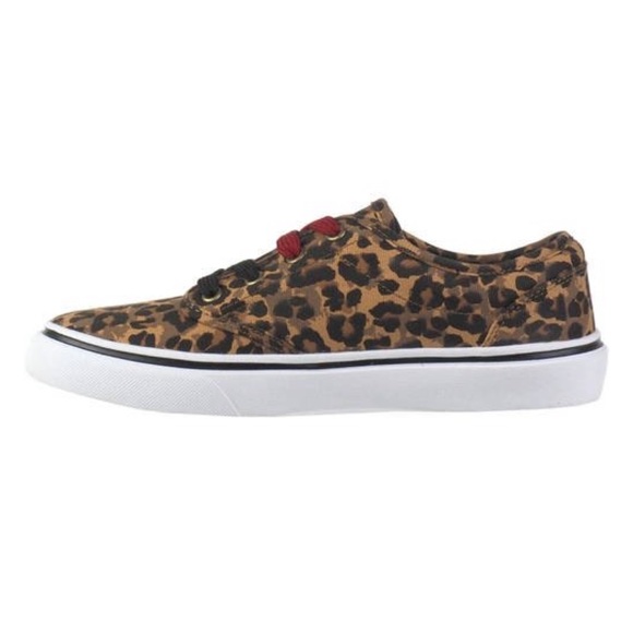Faded Glory Women's Two Lace Canvas Shoe Size9 Leopard - Picture 3 of 3
